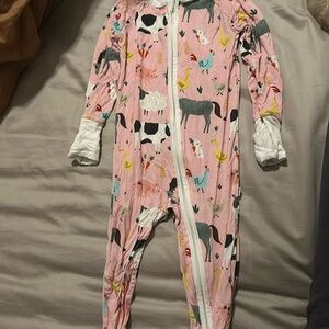 Little Sleepies Convertible One Piece - Farm Print Zippy